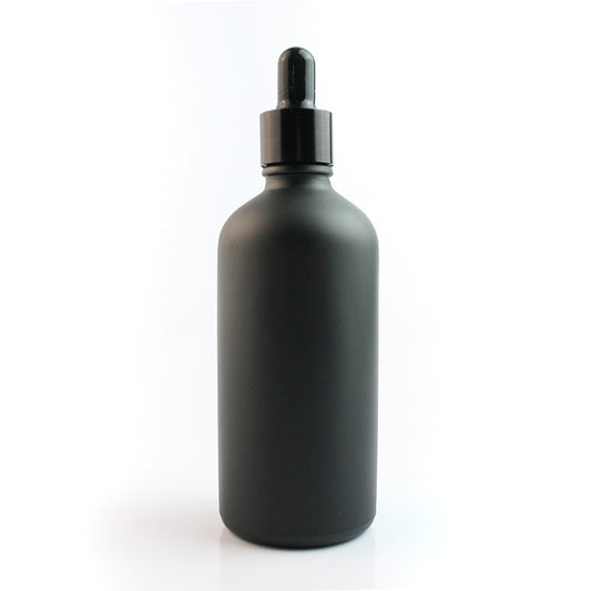 100ml Matt Black Glass Bottle with Black Dropper