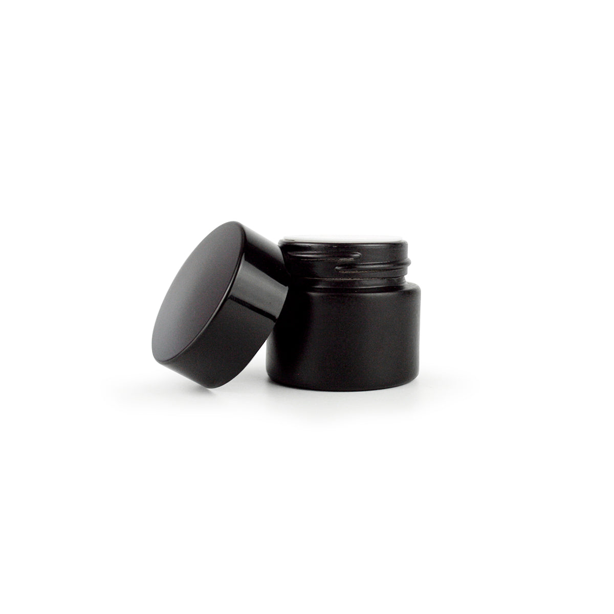 Matt Black Glass Jar with Black Lid - 10ml & 50ml