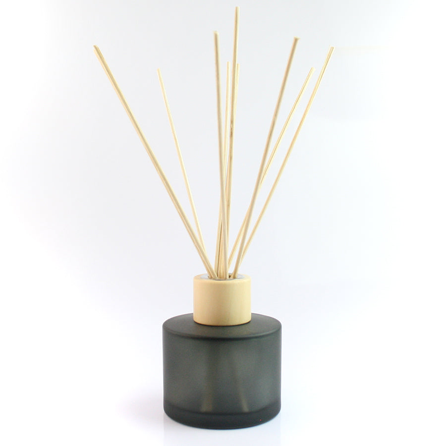 Frosted Black Reed Diffuser Jar 150ml Wooden Cap (no reeds)