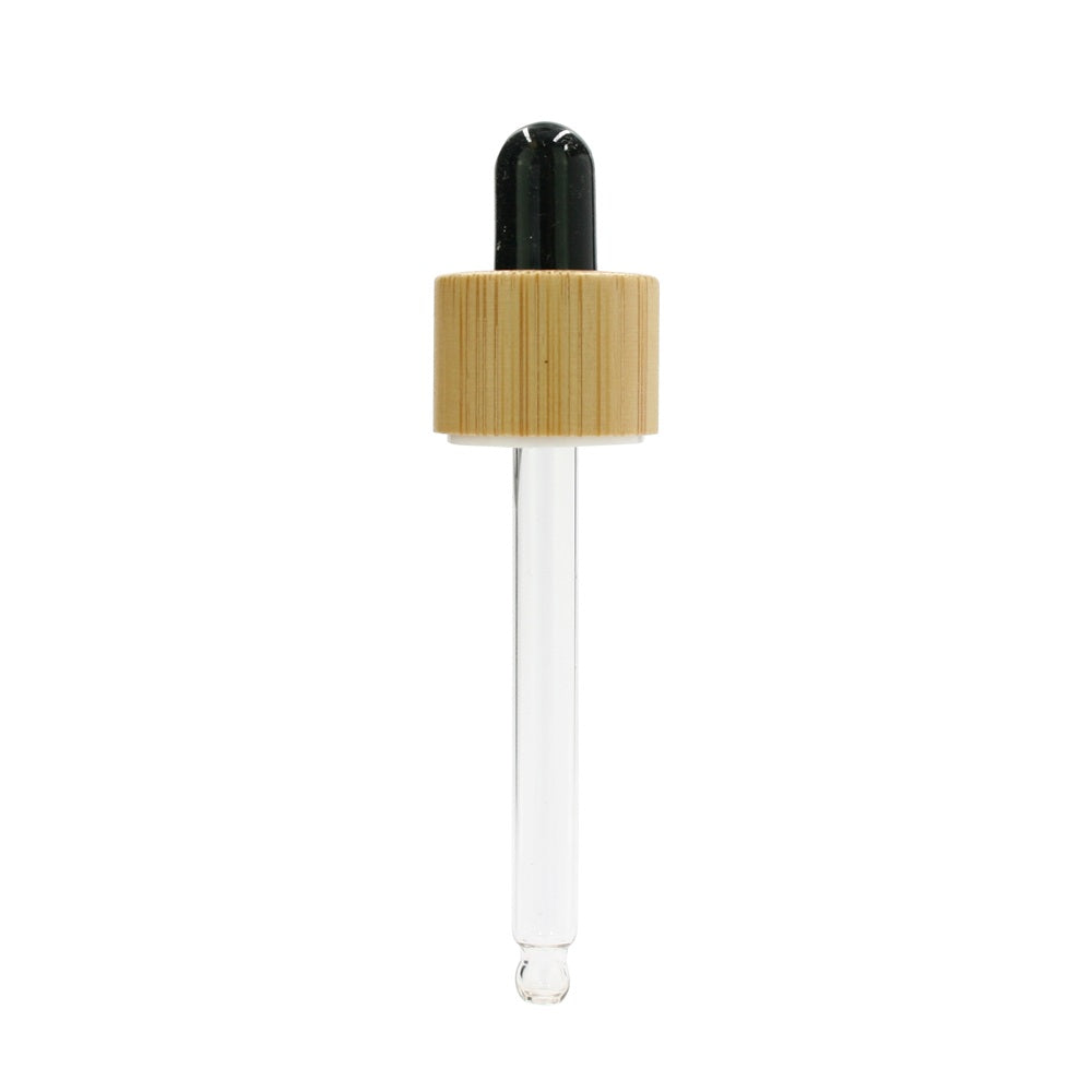 Pipette Dropper Top for Aromatherapy Bottle - 20mm - Bamboo & Black
