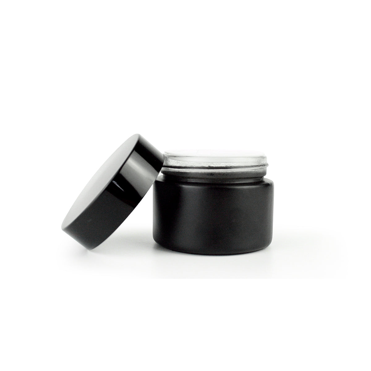 Matt Black Glass Jar with Black Lid - 10ml & 50ml