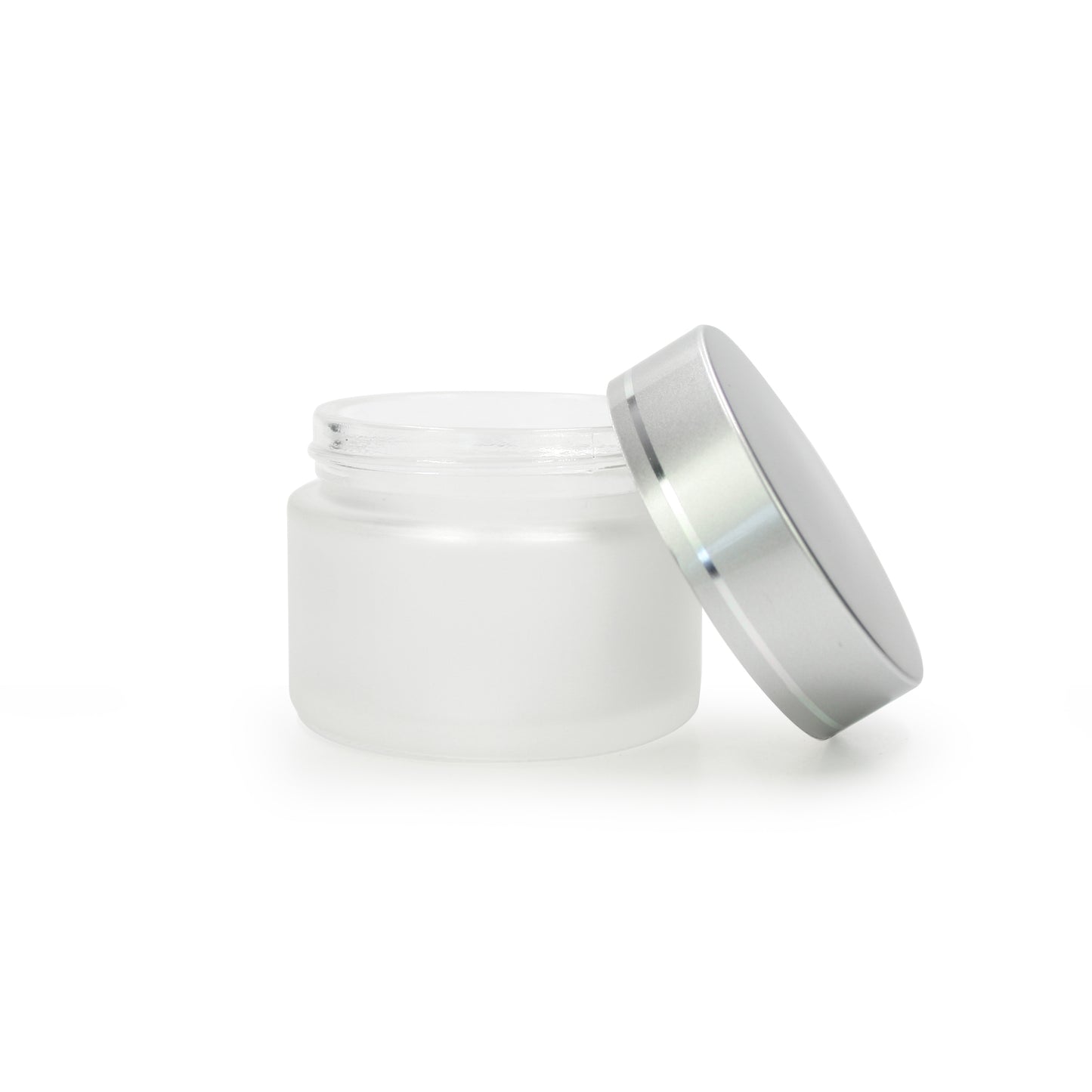 Frosted Glass Jar with Silver/Gold Lid