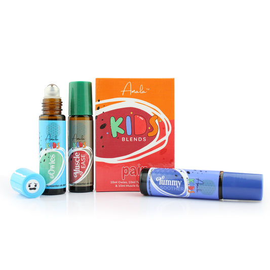 Amala Kids Pain Box - 3 Pure Essential Oil Rollers for Pain, Inflammation & Stings
