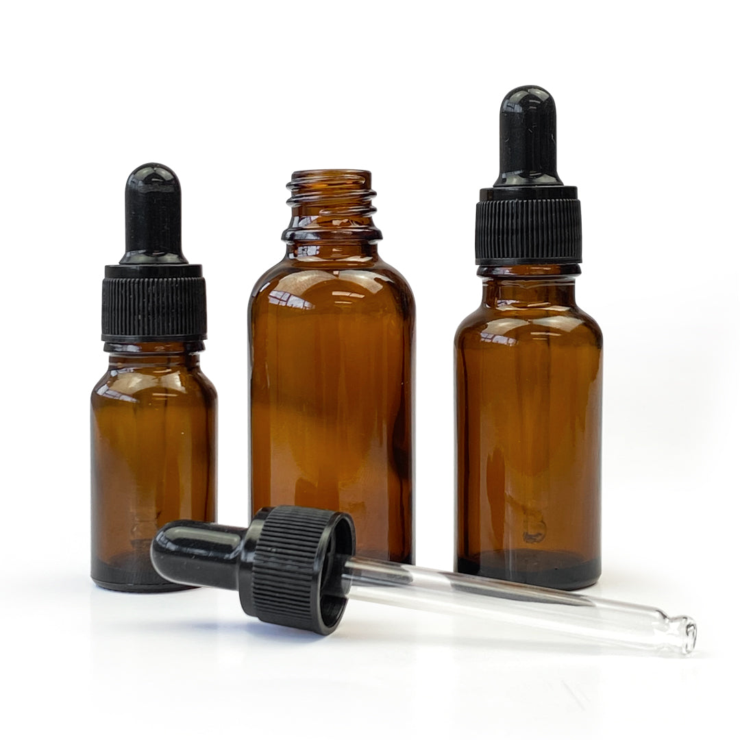 Assorted Amber Glass Dropper Pipette Bottles - essentoils.co.za