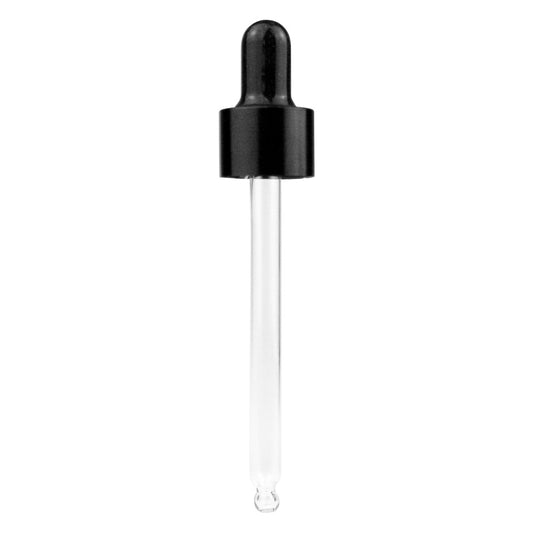 Black Smooth Pipette Dropper Top for Aromatherapy Bottle - 18mm
