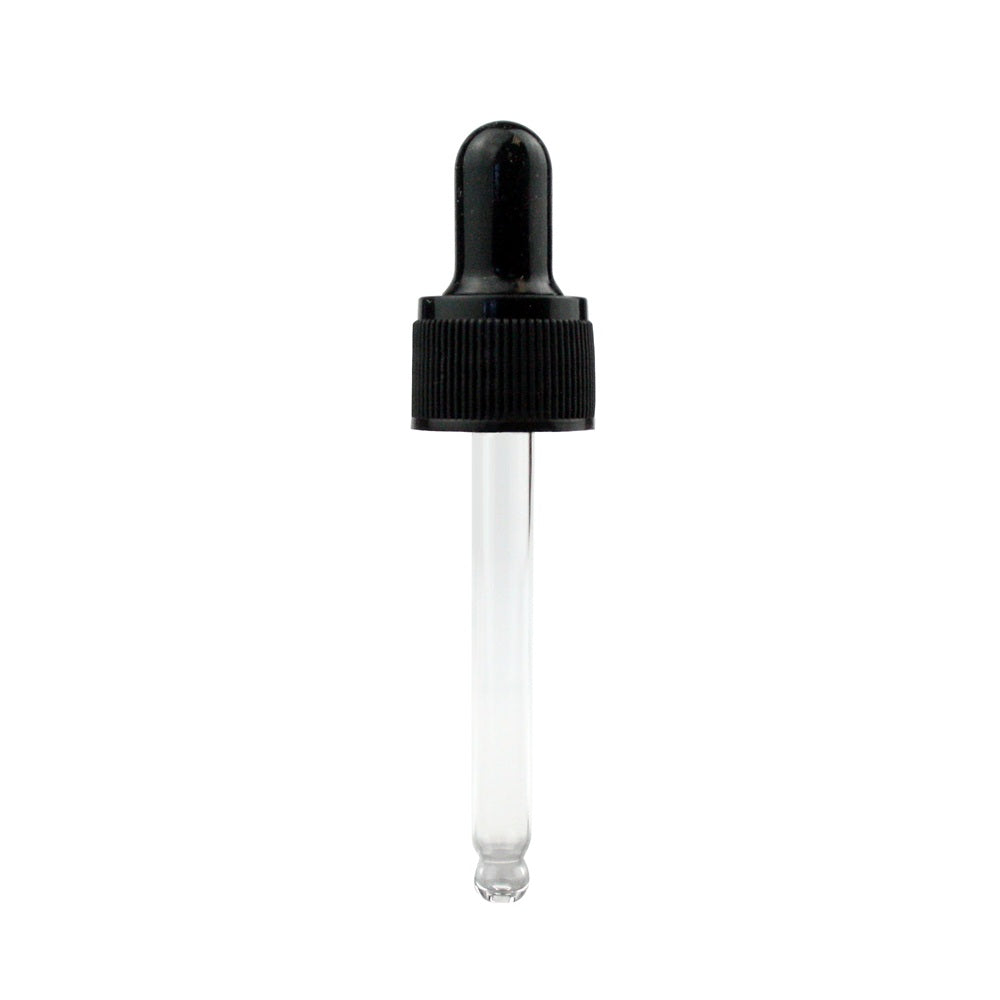 Pipette Dropper Top for 20ml Aromatherapy Bottle - 18mm - Black