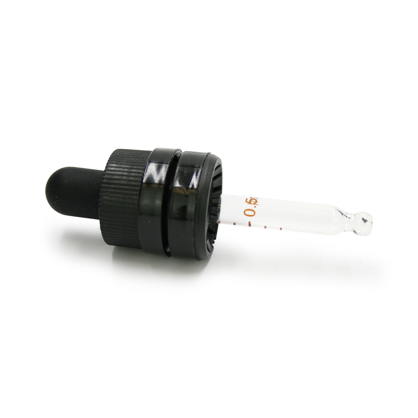 Black Child Safe Dropper Top with Measured Pipette - 18mm