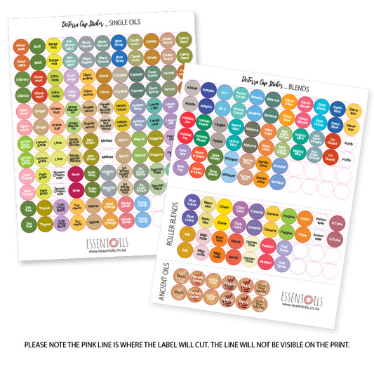Bottle Cap Stickers for doTERRA oils - up to May 2025