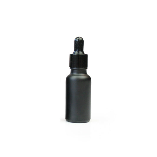 Matt Black Glass Bottle with Black Dropper - 10ml, 20ml & 30ml - 20ml - essentoils.co.za