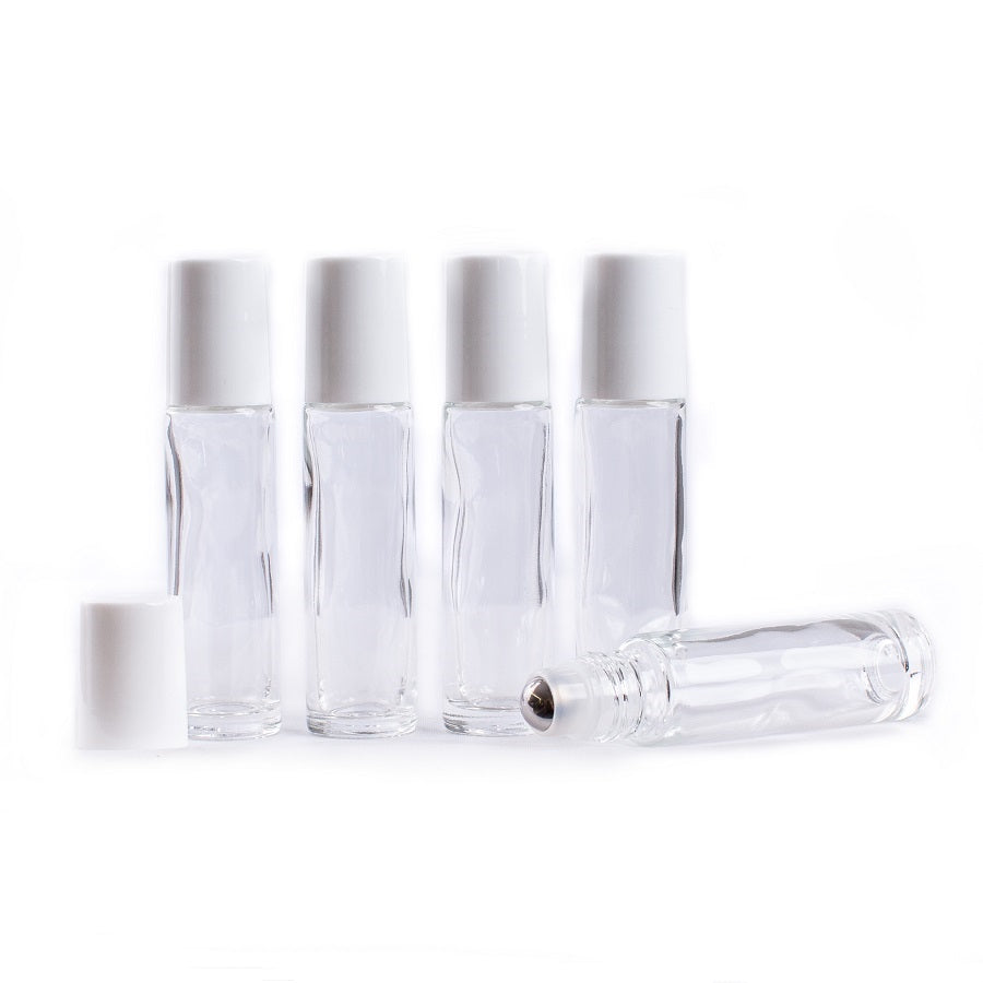 10ml Clear Glass Roller Bottles - Pack of 5 - essentoils.co.za