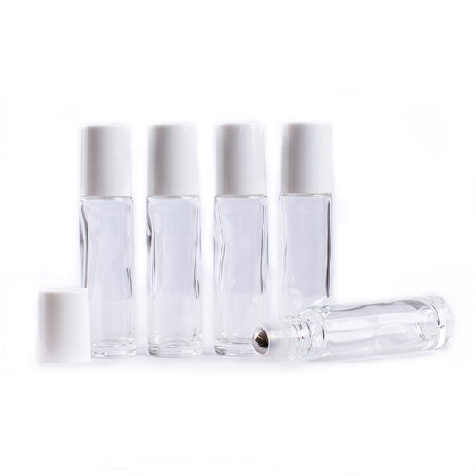 10ml Clear Glass Roller Bottles - Pack of 5 - essentoils.co.za