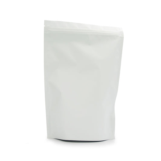 Matt White Foil Stand-Up Pouch with Zipper - Pack of 10