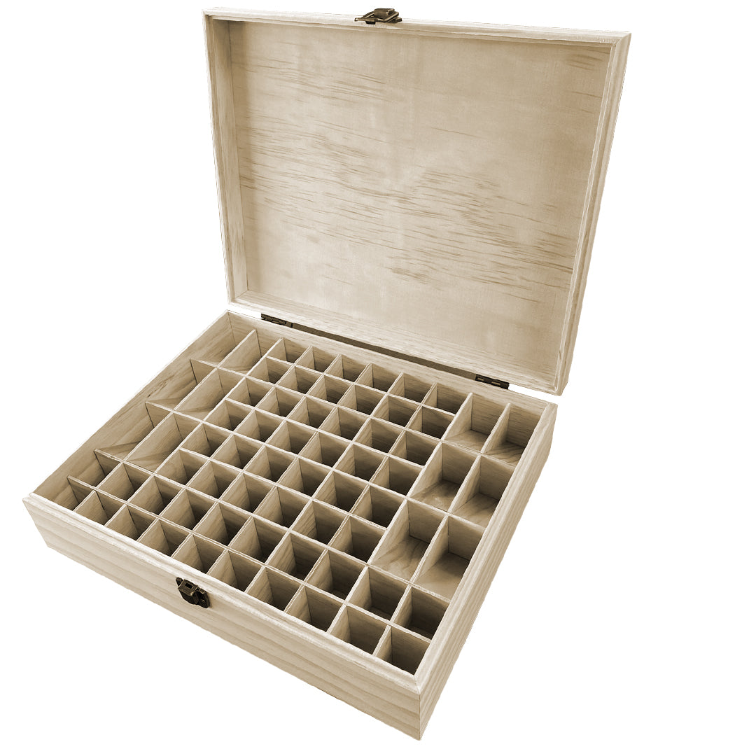 Large 68 Bottle Wooden Essential Oil Storage Box - essentoils.co.za