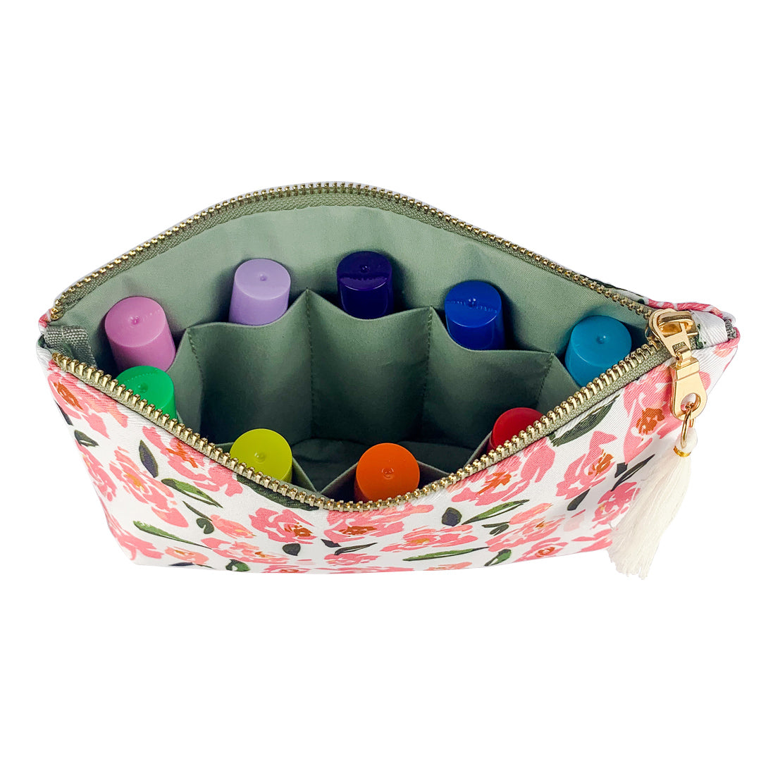 Roses 10 Bottle Travel Bag + 10 Roller Bottles - essentoils.co.za
