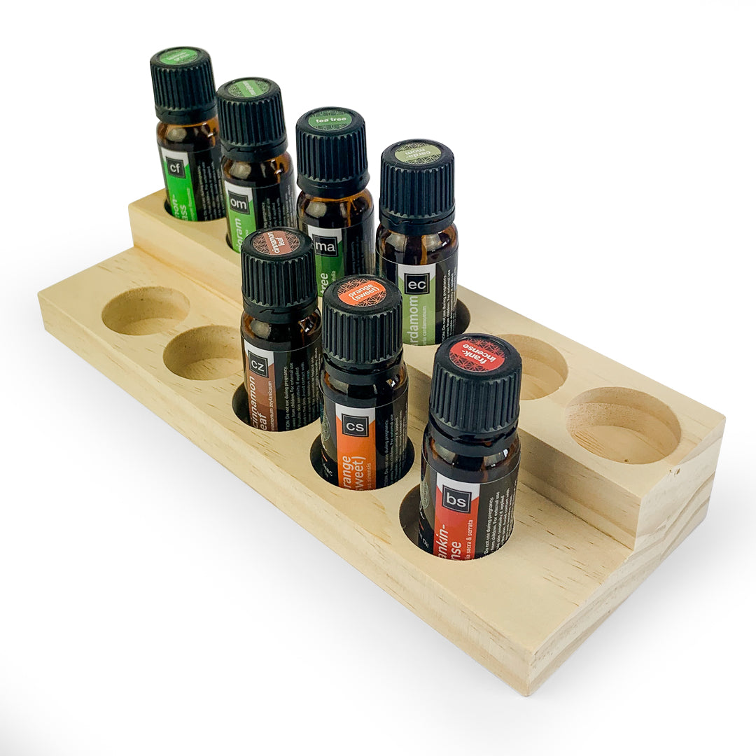 11 Bottle Wooden Stand Pine - essentoils.co.za