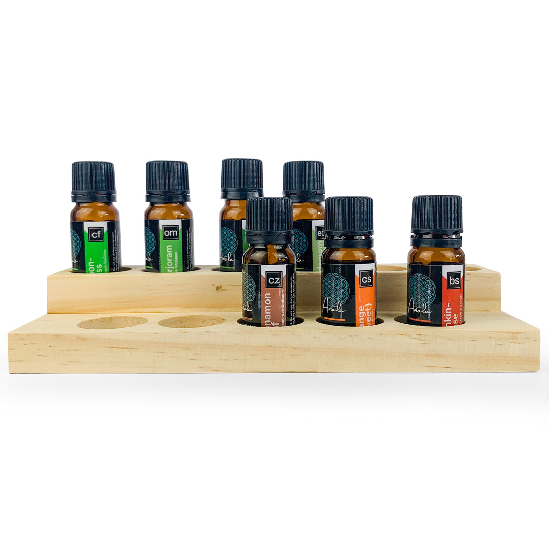 11 Bottle Wooden Stand Pine - essentoils.co.za