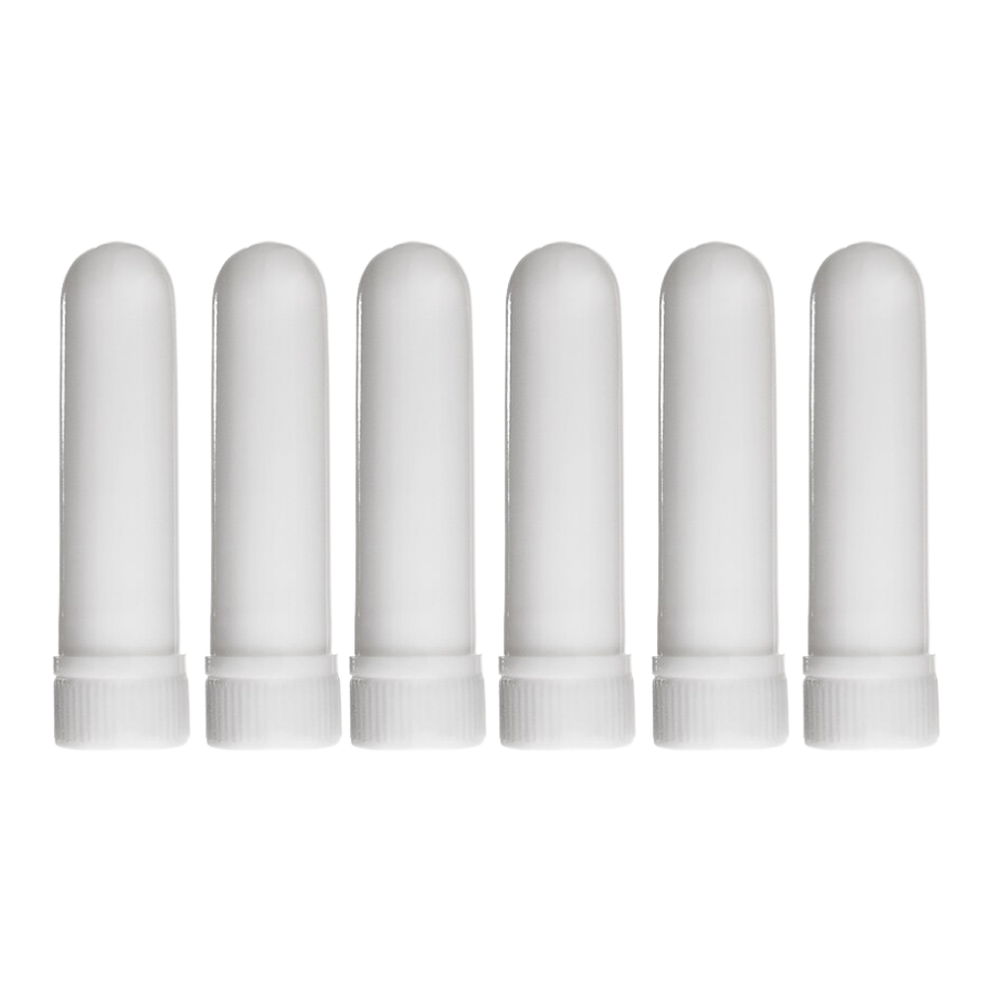 White Aromatherapy Nasal Inhaler - Set of 6 - essentoils.co.za