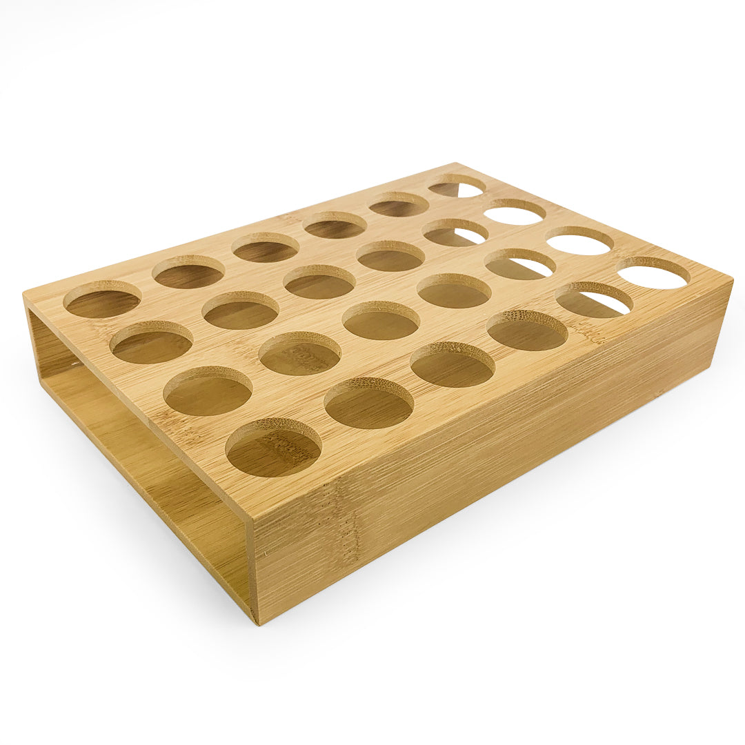 24 Bottle Wooden Stand Bamboo - essentoils.co.za