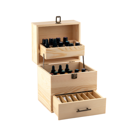 3 Level Wooden Essential Oil Storage Box - essentoils.co.za