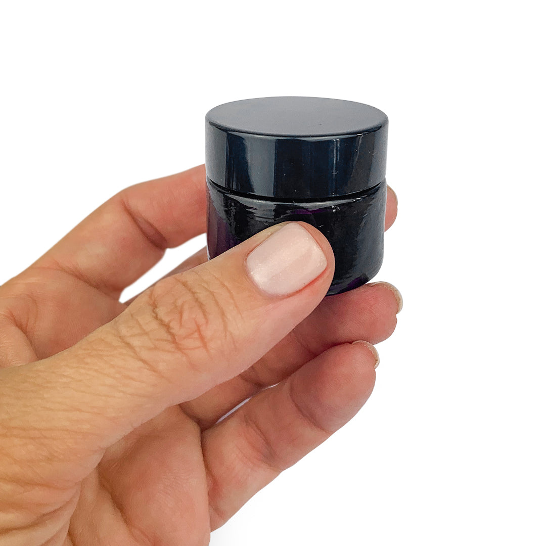Amber Glass Jar with Black Lid - 10ml - essentoils.co.za