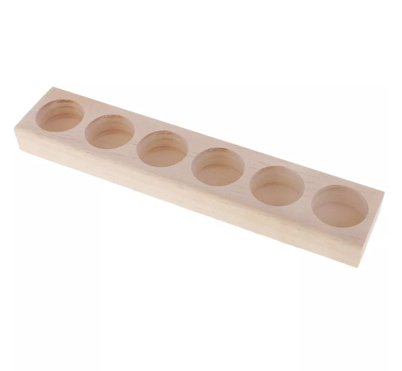 6 Bottle Wooden Stand Pine - essentoils.co.za