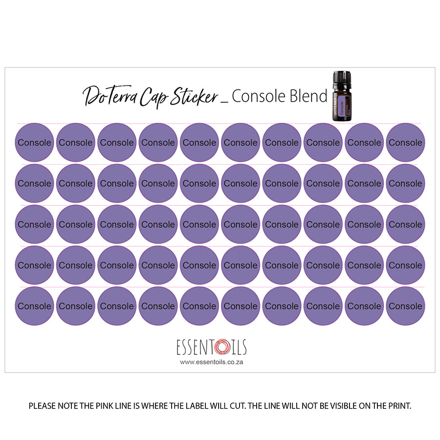 doTERRA Cap Stickers - Blends - Sheets of 50 - Console - essentoils.co.za