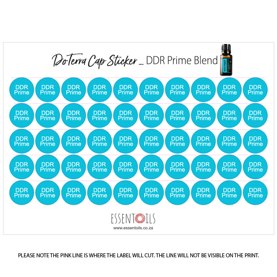 doTERRA Cap Stickers - Blends - Sheets of 50 - DDR Prime - essentoils.co.za