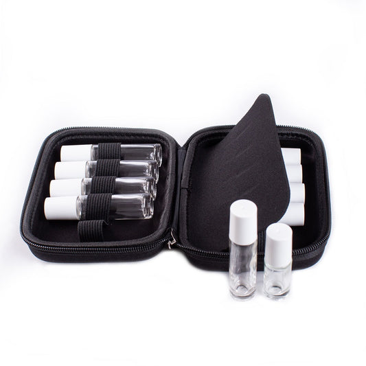 10 Bottle Carry Case with 10 Roller Bottles - Black - essentoils.co.za