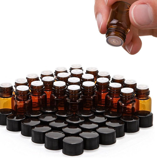 BULK Pack of 100 Amber Glass 1ml Sample Bottles - essentoils.co.za