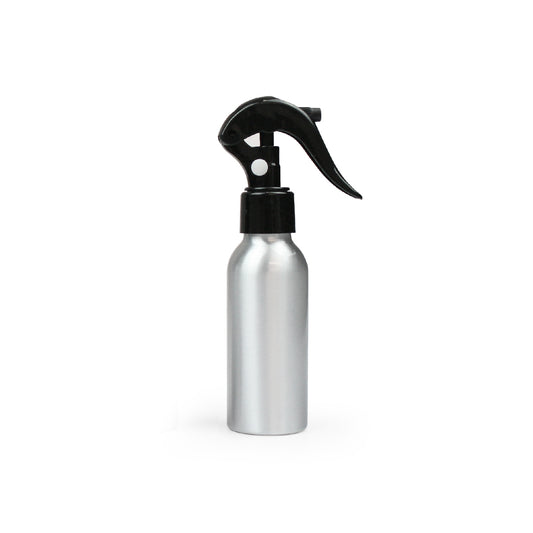 100ml Silver Aluminium Bottle with Black Trigger Spray (24/410) - essentoils.co.za