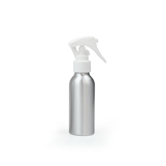 100ml Silver Aluminium Bottle with White Trigger Spray (24/410) - essentoils.co.za