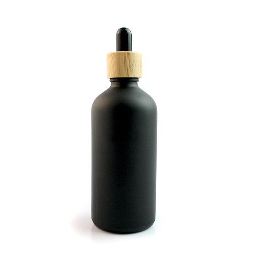 100ml Matt Black Glass Bottle with Bamboo Dropper