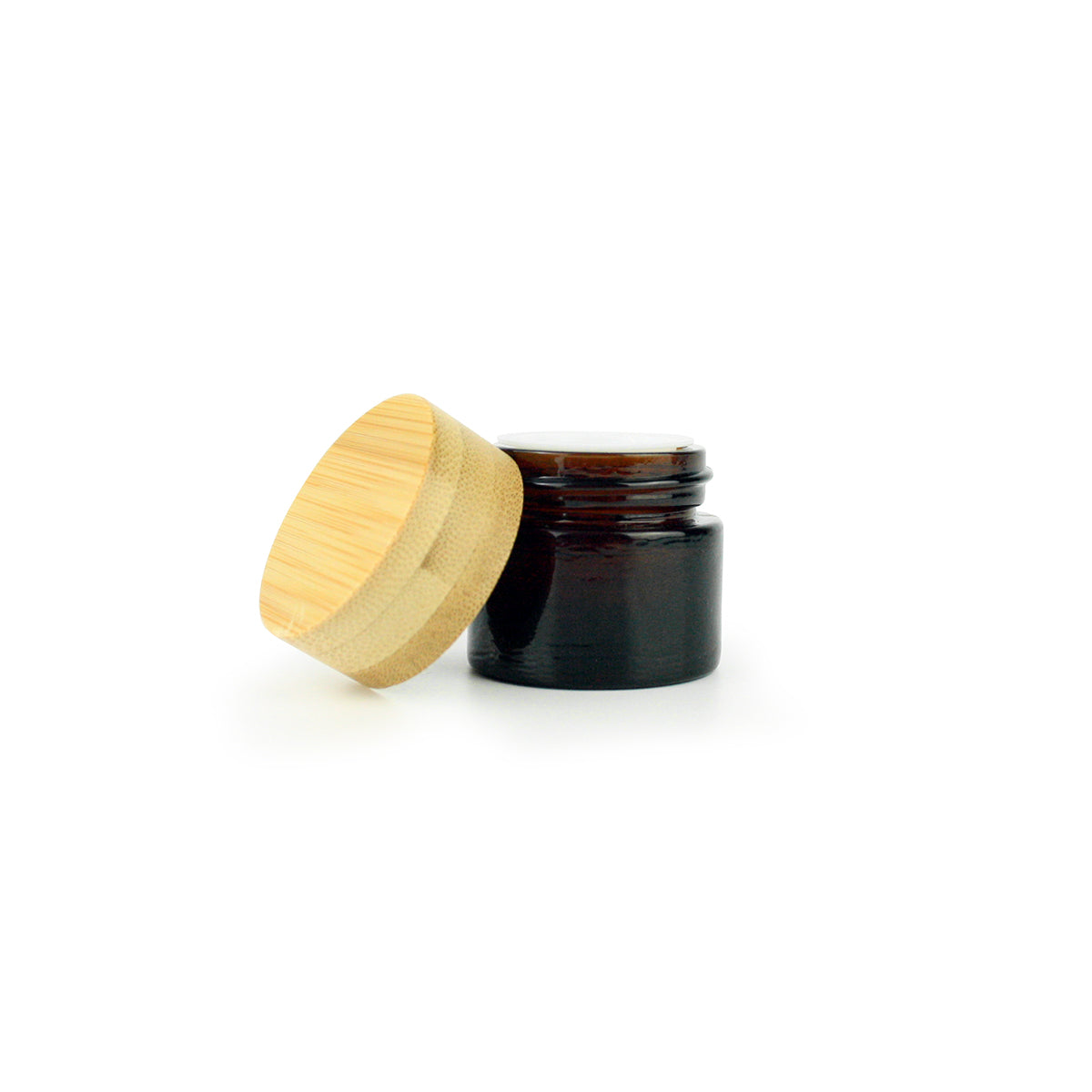 Amber Glass Jar with Bamboo Lid