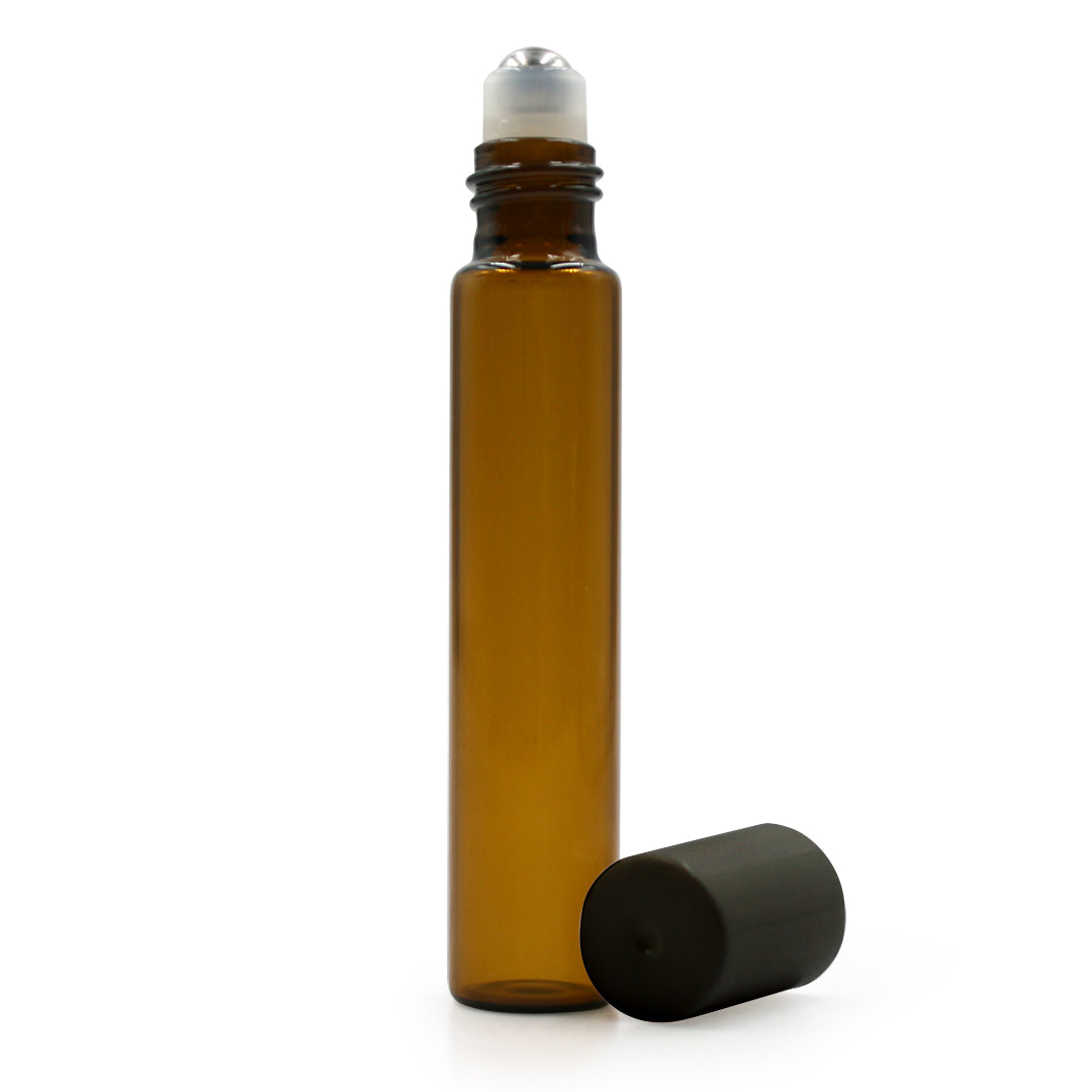 10ml Amber Glass Tube Bottles with Roller & Cap