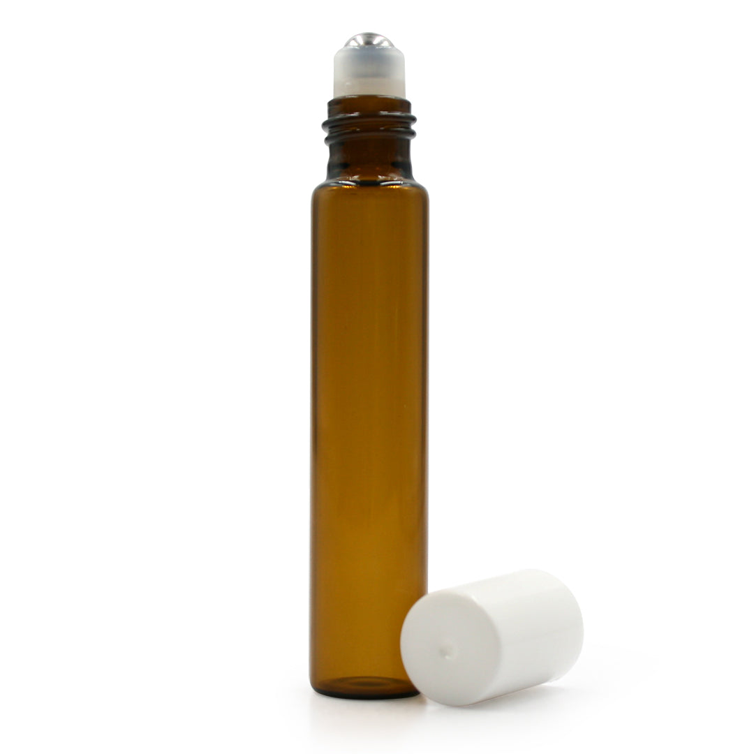 10ml Amber Glass Tube Bottles with Roller & Cap