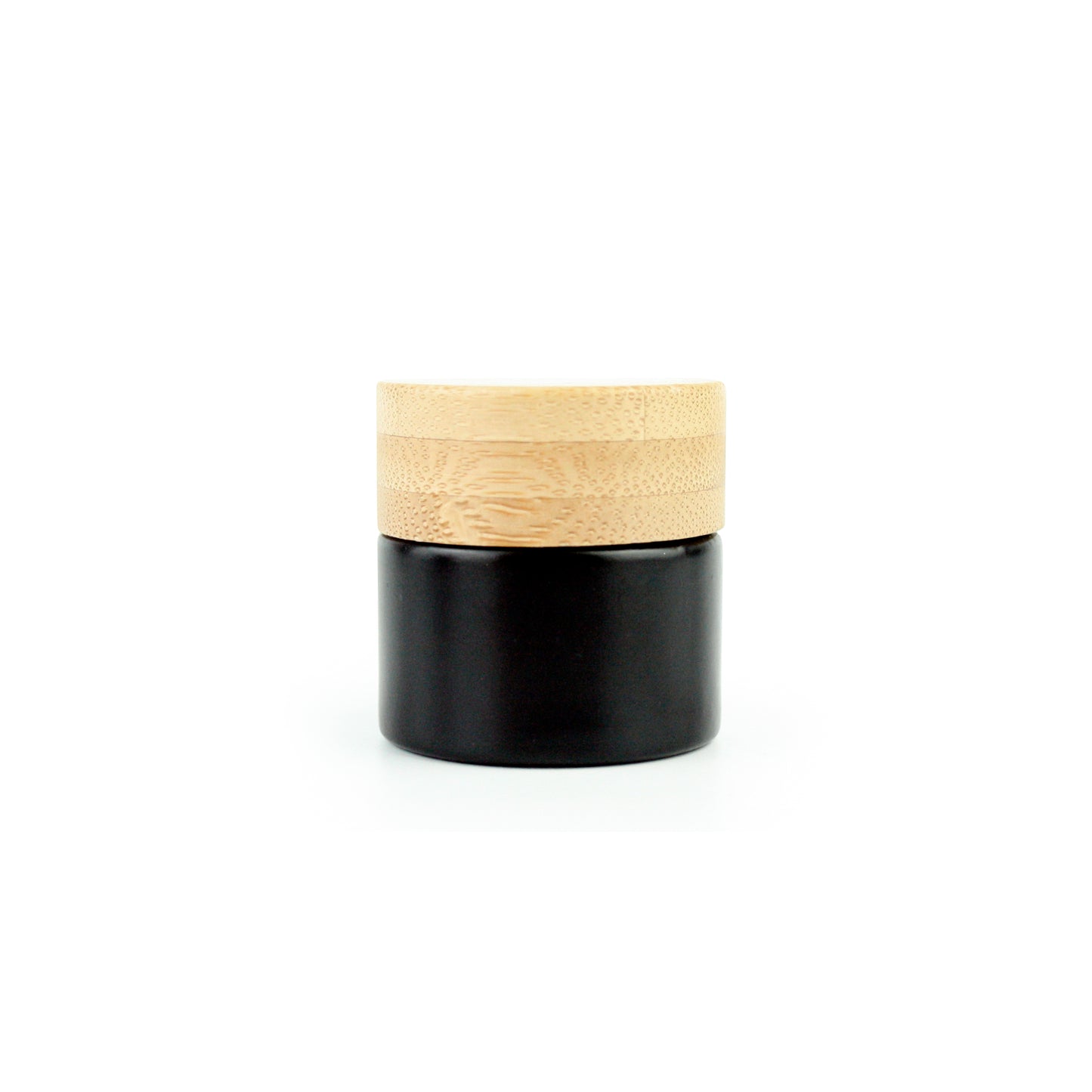 Matt Black Glass Jar with Bamboo Lid - 10ml & 50ml