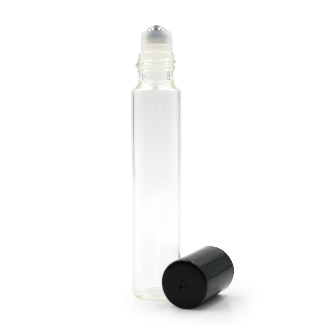 10ml Clear Glass Tube Bottles with Roller & Cap