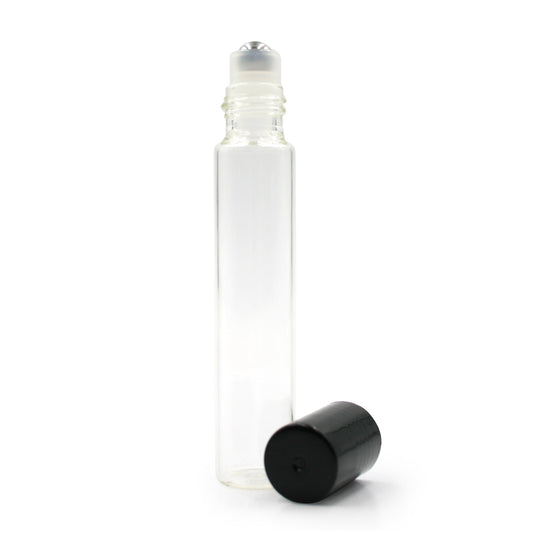 10ml Clear Glass Tube Bottles with Roller & Cap