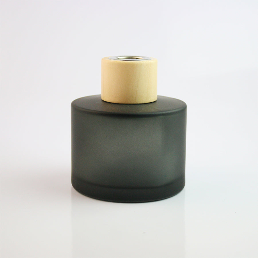 Frosted Black Reed Diffuser Jar 150ml Wooden Cap (no reeds)