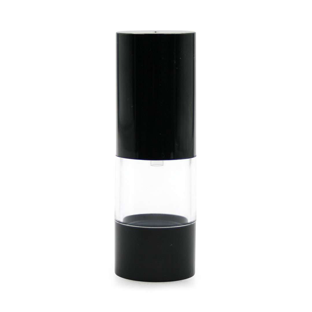 Airless Pump Clear Bottle - Black Cap