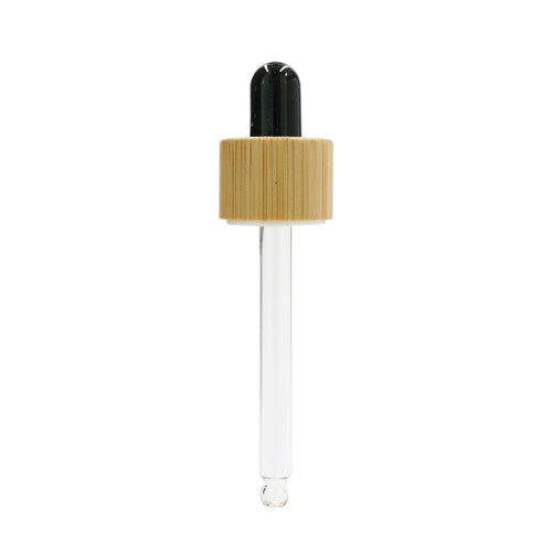 Pipette Dropper Top for Aromatherapy Bottle - 20mm - Bamboo & Black