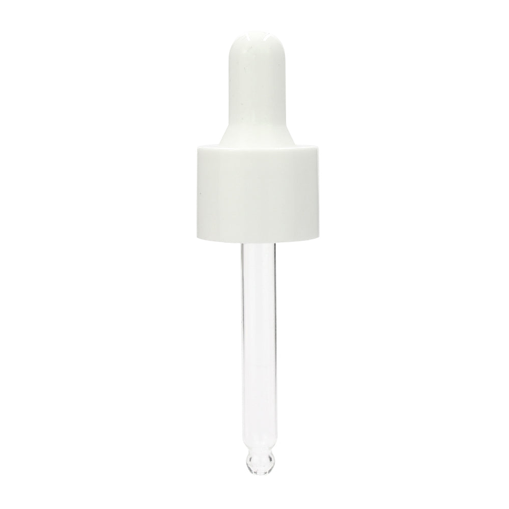Pipette Dropper Top for Aromatherapy Bottle - 20mm - White