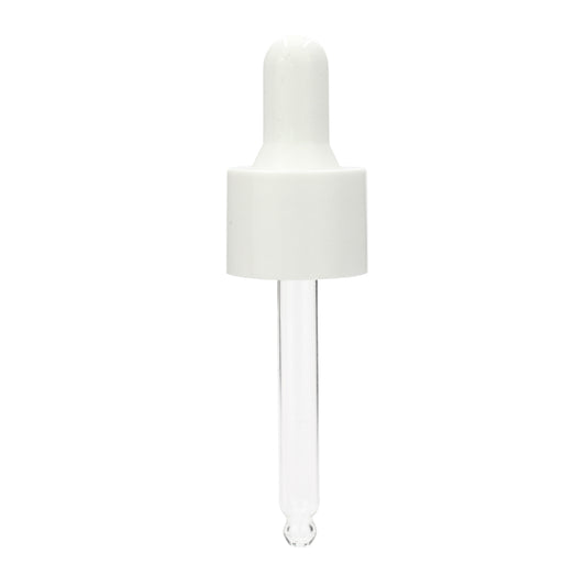 Pipette Dropper Top for Aromatherapy Bottle - 20mm - White