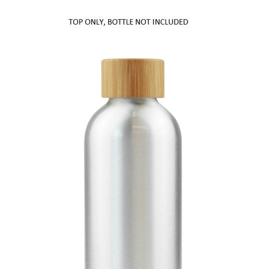 100ml Silver Aluminium Bottle with Bamboo Cap (24/410)