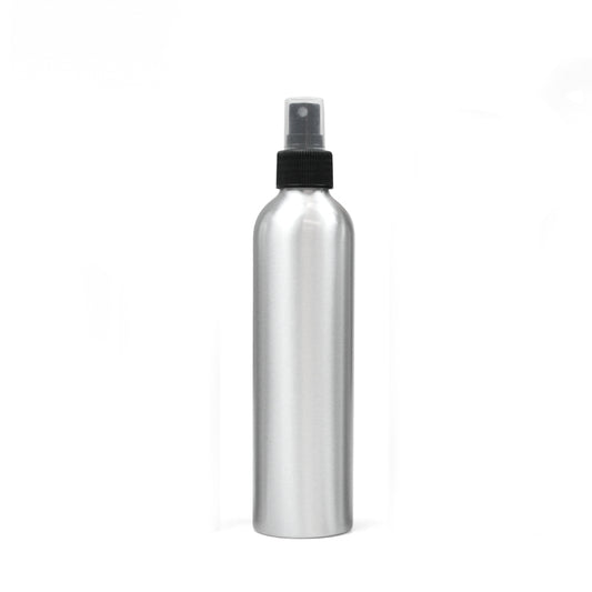 250ml Silver Aluminium Bottle with Black Mist Spray (24/410) - essentoils.co.za