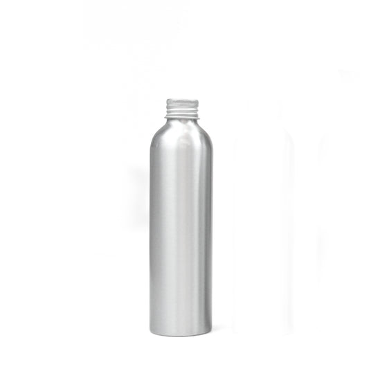 250ml Silver Aluminium Bottle with Aluminium Cap (24/410) - essentoils.co.za