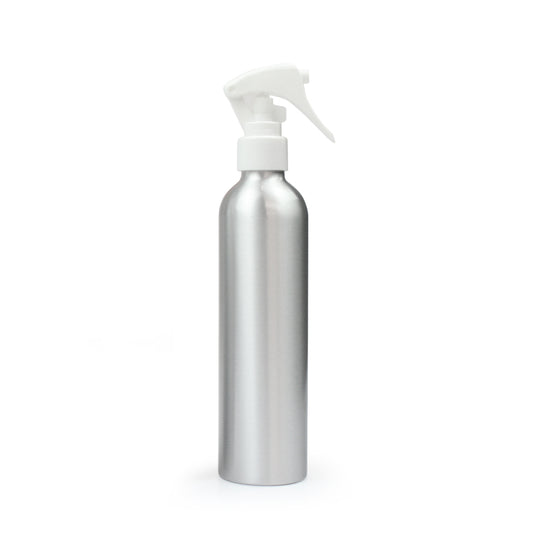 250ml Silver Aluminium Bottle with White Trigger Spray (24/410) - essentoils.co.za