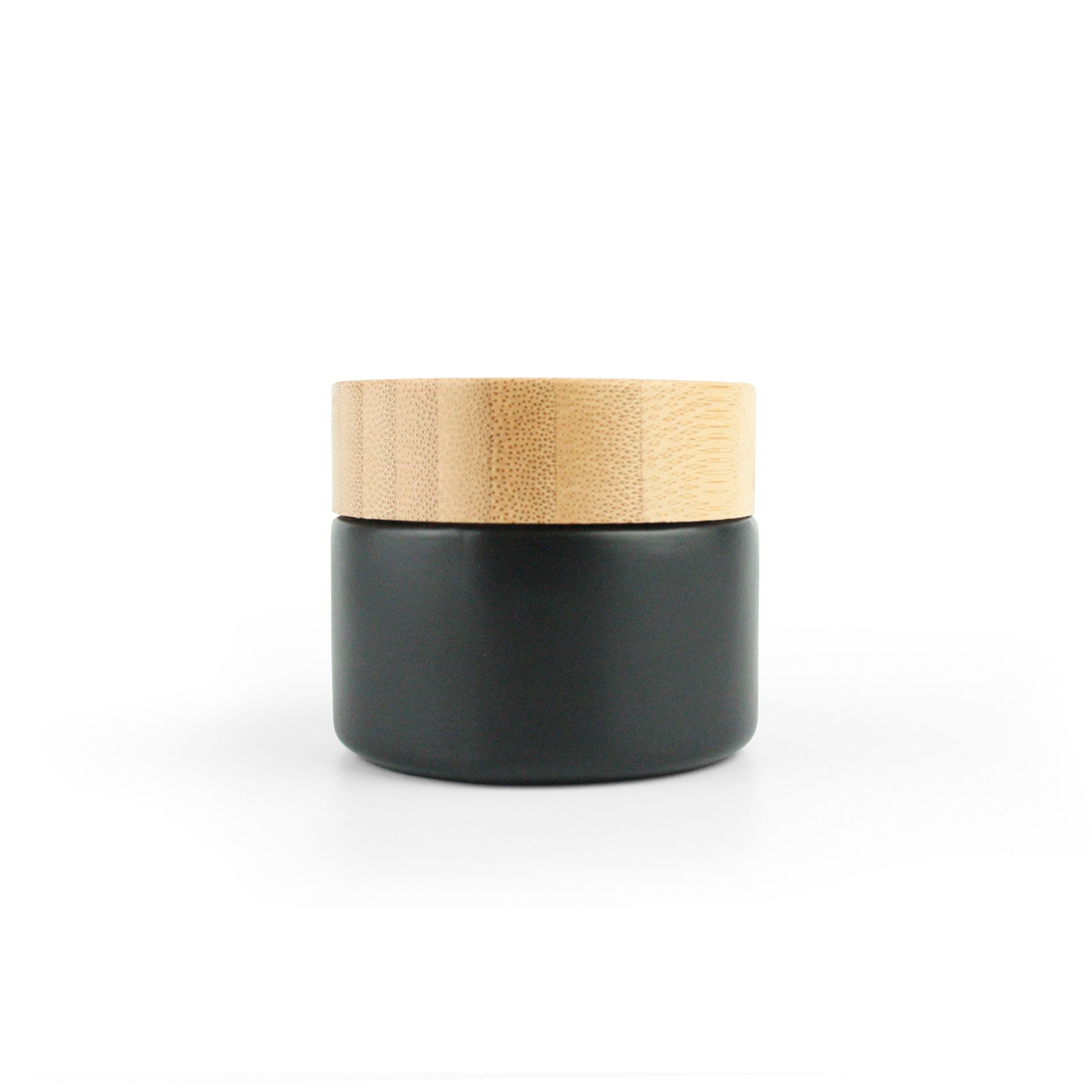 Matt Black Glass Jar with Bamboo Lid - 10ml & 50ml