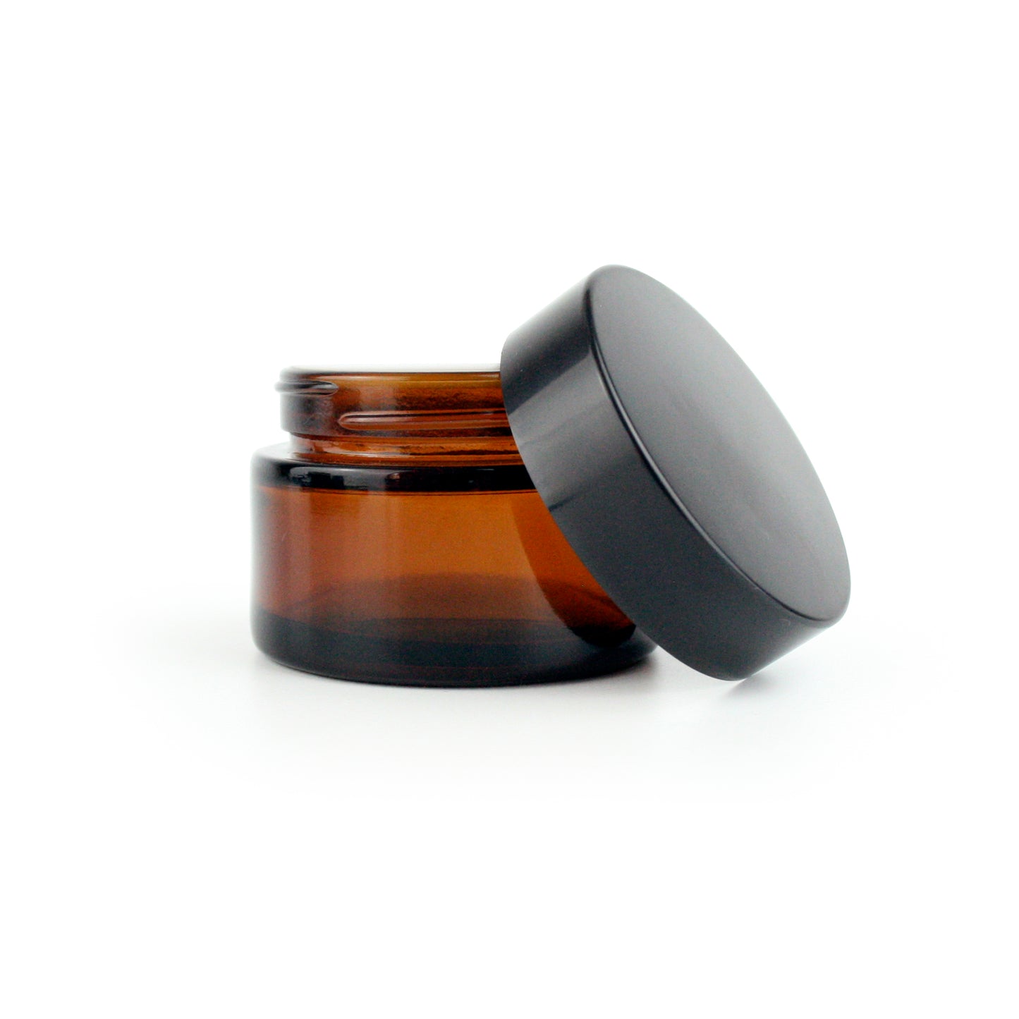 Amber Glass Jar with Black Lid