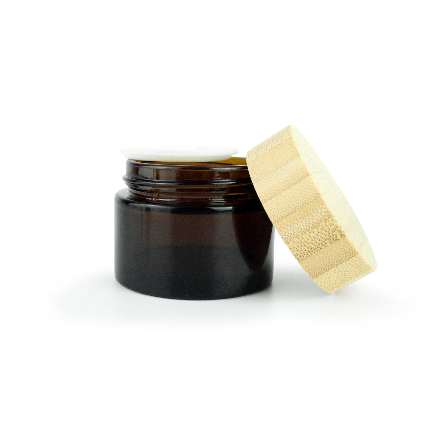 Amber Glass Jar with Bamboo Lid